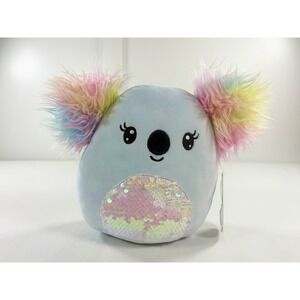 New Squishmallows Kya the Koala 8" Plush Kellytoy Blue Sequin Belly Rainbow Ears